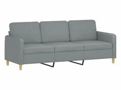 vidaxl Juego de sofás con cojines 3 piezas tela claro Gris