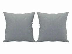 vidaxl Juego de sofás con cojines 3 piezas tela claro Gris