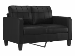 New vidaxl Juego de sofás con cojines 4 piezas cuero sintético Negro