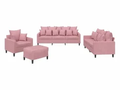 Clicnbuy Juego de sofás con cojines 4 piezas terciopelo