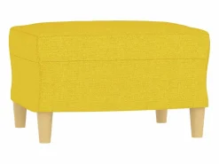 Clicnbuy Juego de sofás con cojines 3 piezas tela claro Amarillo