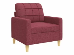 Discount vidaxl Juego de sofás con cojines 3 piezas tela tinto Rojo