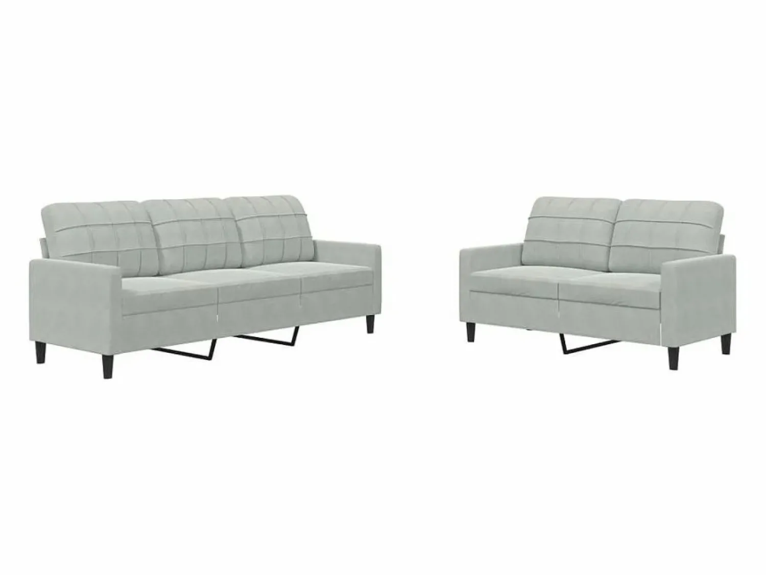 Online Juego de sofás con cojines 2 piezas terciopelo claro Conjunto Sofá Y Sillón