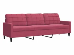 Online vidaxl Juego de sofás con cojines 2 piezas terciopelo tinto Rojo