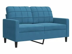 New vidaxl Juego de sofás con cojines 2 piezas terciopelo Azul