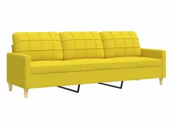 Clearance vidaxl Juego de sofás con cojines 2 piezas tela claro Amarillo