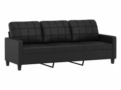 Best vidaxl Juego de sofás con cojines 4 piezas cuero sintético Negro
