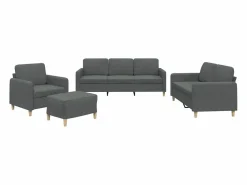 Sale vidaxl Juego de sofás con cojines 4 piezas tela oscuro Gris