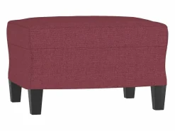 vidaxl Juego de sofás con cojines 3 piezas tela tinto Rojo