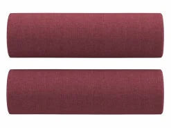 vidaxl Juego de sofás con cojines 3 piezas tela tinto Rojo