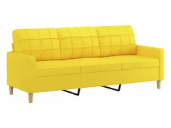 Clicnbuy Juego de sofás con cojines 4 piezas tela claro