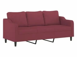 Online Juego de sofás con cojines 4 piezas tela tinto Conjunto Sofá Y Sillón