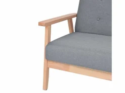 Juego de sofás de tela claro 2 piezas Conjunto Sofás