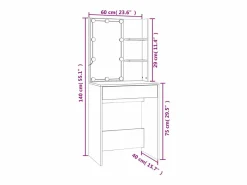 New vidaxl Juego de tocador con LED madera contrachapada Blanco