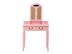 Online Juego de tocador y taburete madera paulownia 80x69x141 cm ES683065 Rosa