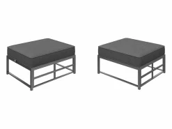 Hot KOMHTOM Juego de tumbonas de jardín para 2-4 personas, con toldo plegable, juego de sofás de exterior Gris