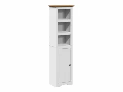 Juego muebles baño BODO 4pzas madera maciza pino marrón Estantería Sobre Inodoro