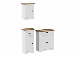 Best Juego muebles baño BODO 3pzas madera maciza pino marrón Estantería Sobre Inodoro