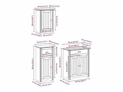 Best Juego muebles baño BODO 3pzas madera maciza pino marrón Estantería Sobre Inodoro