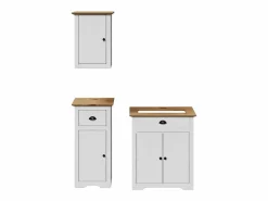 Best Juego muebles baño BODO 3pzas madera maciza pino marrón Estantería Sobre Inodoro
