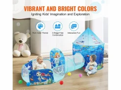 Outlet Juegos de Tienda y Túneles SucceBuy para Niños, Regalo para Bebés Varones y Niñas, Azul Océano Cabaña Infantil