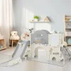 Juguete de escalada para niños 10 en 1 con tobogán, independiente, para escalar y perforar, verde
