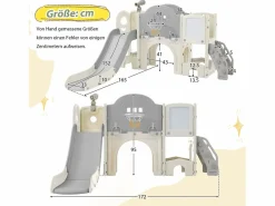 Juguete de escalada para niños 10 en 1 con tobogán, independiente, para escalar y perforar, verde