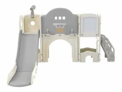 Juguete de escalada para niños 10 en 1 con tobogán, independiente, para escalar y perforar, verde