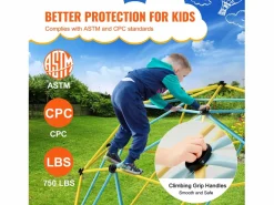 Juguete SucceBuy Domo de Escalada de 300CM con Hamaca Y Columpio, Jungle Gym para Niños