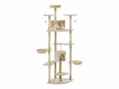 Garden Furniture Junction City Rascador para gatos con poste de sisal 203 cm y blanco