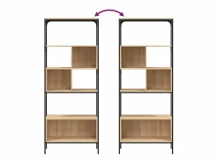 Garden Furniture Jytte Librería 5 estantes madera de ingeniería roble 76x33x188,5 cm