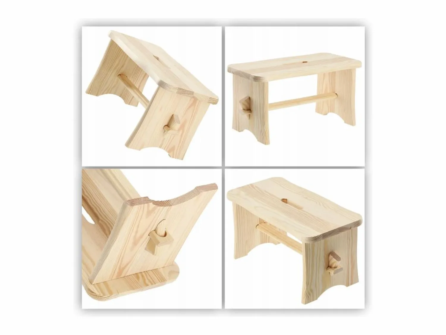 Online KADAX Taburete de cocina de madera, taburete, silla, plataforma maciza de 39 cm, Ryczka Marru00f3n