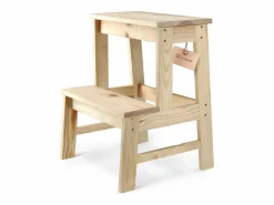 Hot KADAX Taburete de cocina de madera con plataforma de 50 cm y escalón macizo Reposapiés