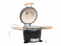 Discount vidaxl Kamado Barbacoa Parrilla Quemador Cerámica 33 Cm Negro