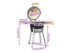 Outlet Kamado Barbacoa Parrilla y Ahumador Cerámico 33 cm Barbacoa