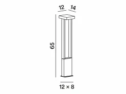 Kapp - Bolardo LED de jardín de 14 W, IP65, 1120 lm, 65 cm de altura, 3000 K, aluminio pintado, bolardo para exteriores, antracita mate - Perenz