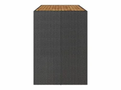 Best Garden Furniture Karaca Mesa alta jardín superficie madera ratán PE 185x80x110 cm Negro