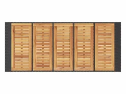 Best Garden Furniture Karaca Mesa alta jardín superficie madera ratán PE 185x80x110 cm Negro