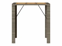 Hot Karaca Mesa alta jardín superficie madera ratán PE 105x80x110 cm Mesa Alta