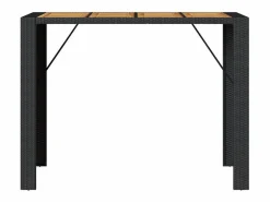 Sale Garden Furniture Karaca Mesa alta jardín superficie madera ratán PE 145x80x110 cm Negro