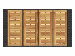 Sale Garden Furniture Karaca Mesa alta jardín superficie madera ratán PE 145x80x110 cm Negro