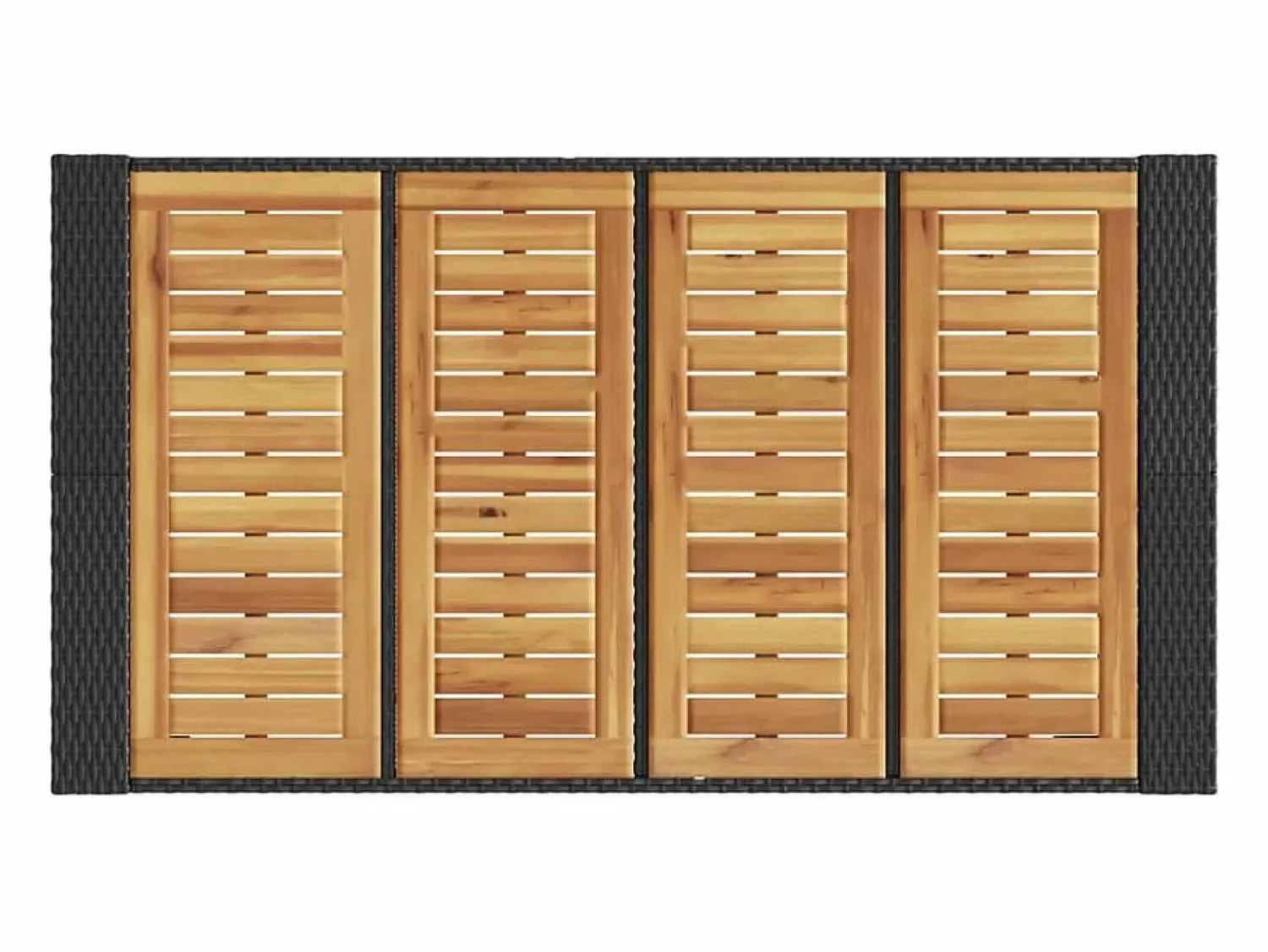Sale Garden Furniture Karaca Mesa alta jardín superficie madera ratán PE 145x80x110 cm Negro