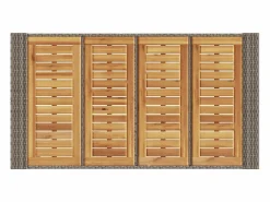 Garden Furniture Karaca Mesa alta jardín superficie madera ratán PE 145x80x110 cm