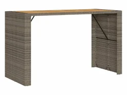 Hot Karaca Mesa alta jardín superficie madera ratán PE 185x80x110 cm Mesa Alta