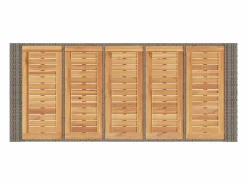 Hot Karaca Mesa alta jardín superficie madera ratán PE 185x80x110 cm Mesa Alta