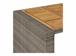 Hot Karaca Mesa alta jardín superficie madera ratán PE 185x80x110 cm Mesa Alta
