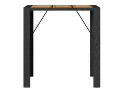 Best Garden Furniture Karaca Mesa alta jardín superficie madera ratán PE 105x80x110 cm Negro