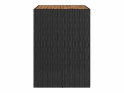 Best Garden Furniture Karaca Mesa alta jardín superficie madera ratán PE 105x80x110 cm Negro