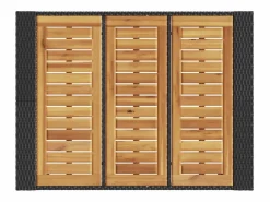 Best Garden Furniture Karaca Mesa alta jardín superficie madera ratán PE 105x80x110 cm Negro