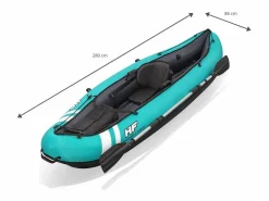 Bestway Kayak Hinchable Hydro-Force Ventura 280x86 cm 1 Persona con Inflador y Remo